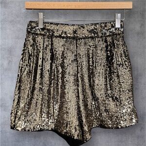Express Gold Sequin Shorts